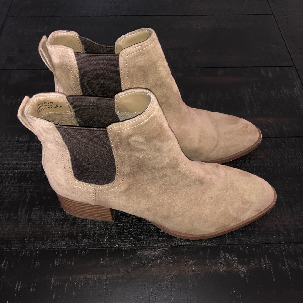 Faux Suede Chelsea Booties
